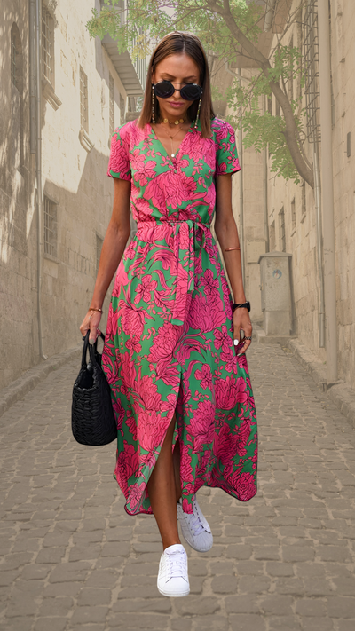 Aubrey | Statement Floral Wrap Maxi Dress
