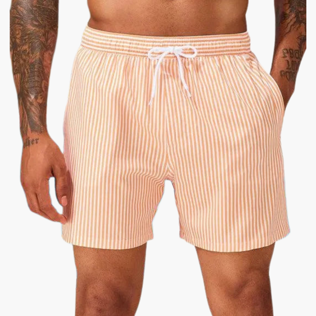 Badeshorts - Herren gestreift & schnelltrocknend Sommer