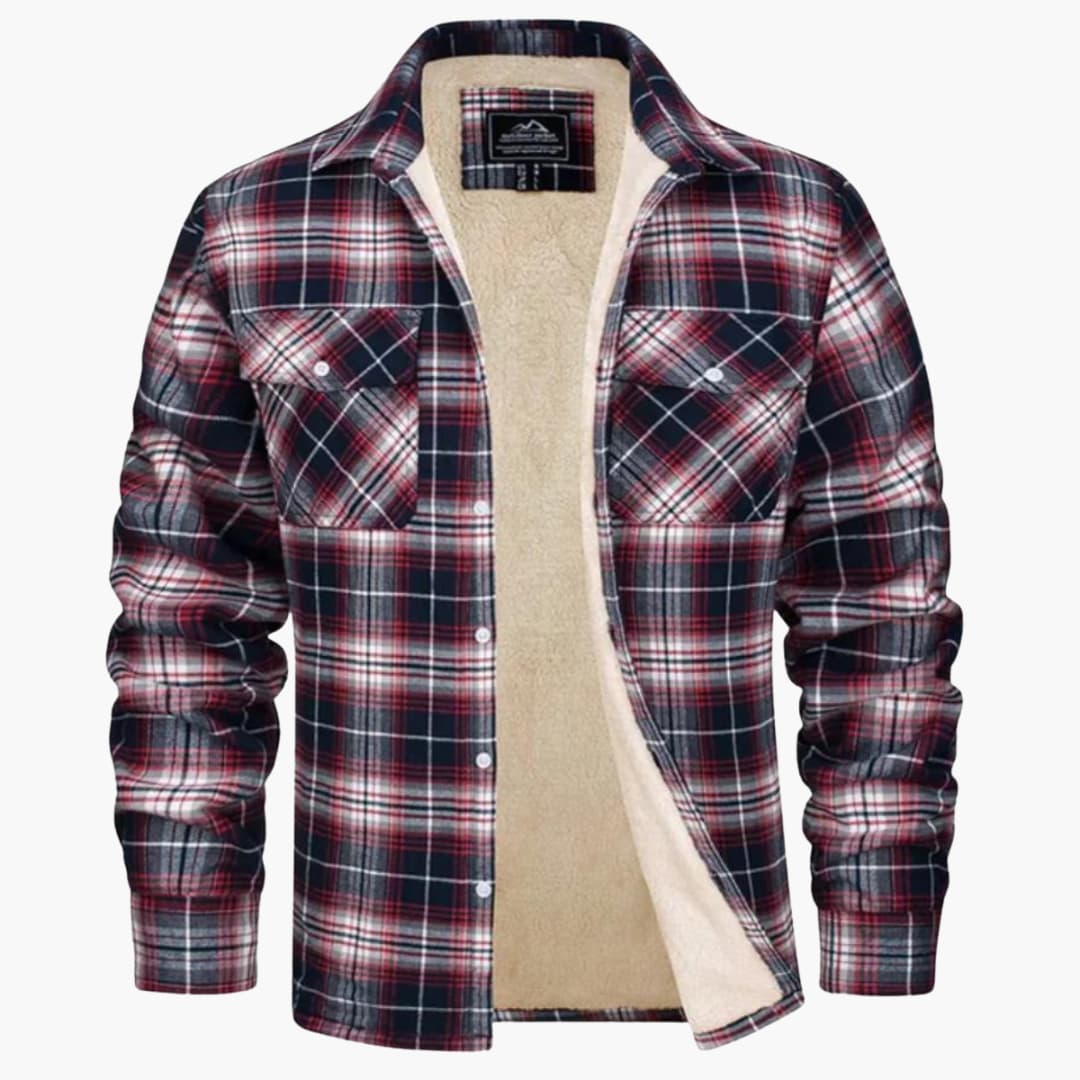 Fleecegefütterte Karo Jacke für Herren