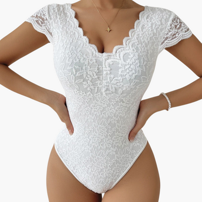 Bodysuit aus Spitze für Frauen - Eleganter V-Ausschnitt