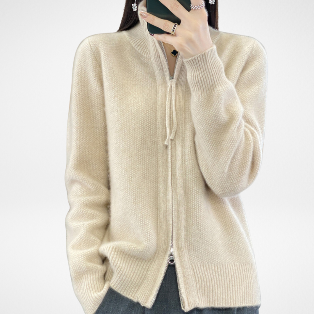 Giovana | Cashmere-Cardigan mit Reißverschluss