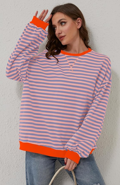 Lara Gemütliches Gestreiftes Sweatshirt für Damen