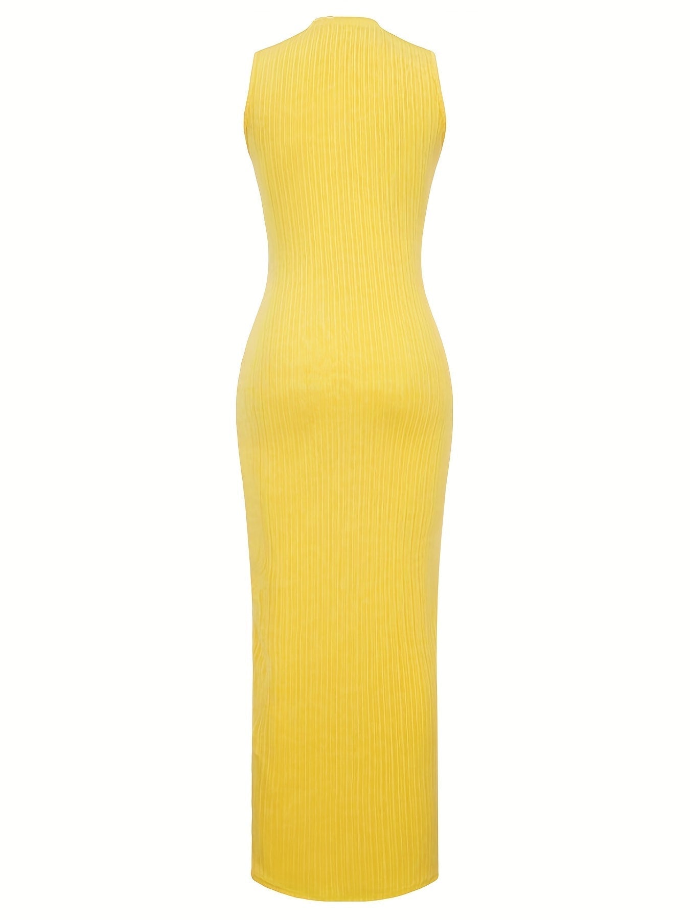 Damen Sommer Bodycon Kleid – Ärmellos Rundhalsausschnitt Enganliegend