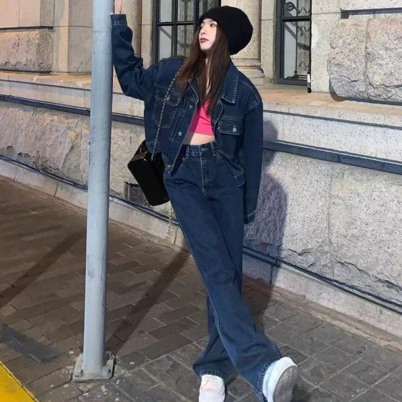 Emma – Hohe Taille Weites Bein Jeans Set