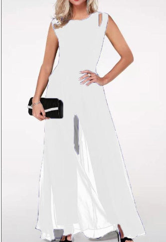 Lily – Damen-Milchseide Einfarbiger Jumpsuit