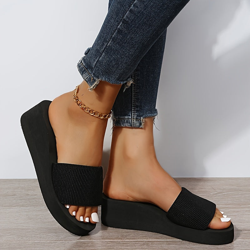 Keil-Sandalen Schwarz – Bequeme EVA Plateauschuhe, Rutschfest & Stylisch