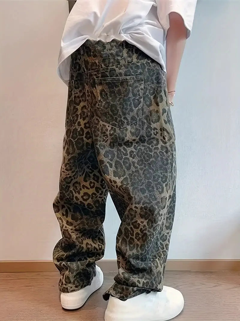 Roger - Jeanshose mit Leopardenmuster für Herren
