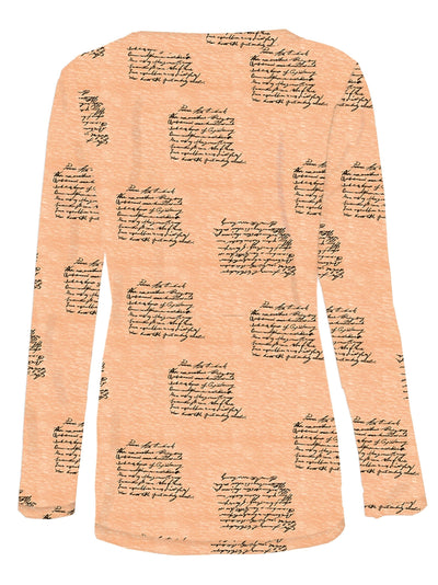 Leinen-Poloshirt für Damen – Langarm, Bequem, Mit Reißverschluss, Stylischer Print