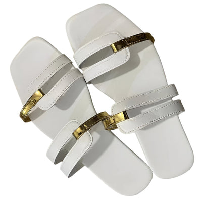 Miriam – Elegante flache Hausschuhe mit offener Zehe