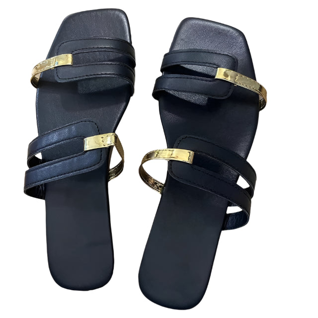 Miriam – Elegante flache Hausschuhe mit offener Zehe