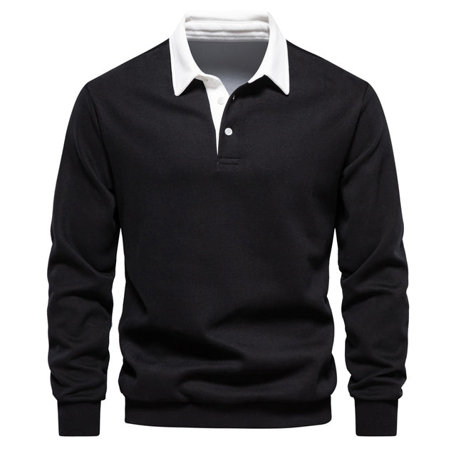 Pullover Herren Langarm Polo | Klassischer Kragen