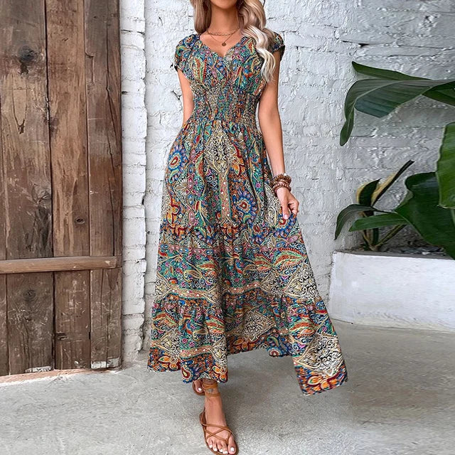 Luna - bohemian maxikleid sommer