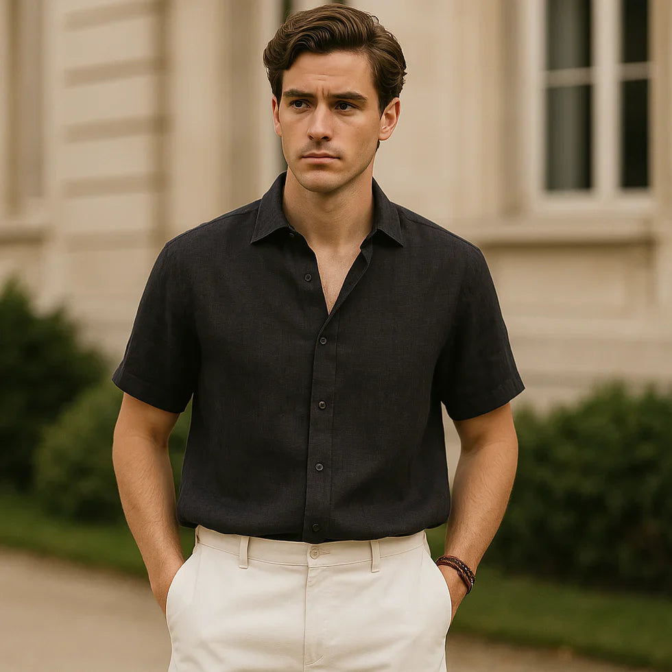 Alcide - Lässiges Kurzarmhemd mit Knopfleiste für Herren