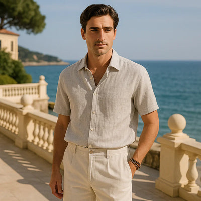 Alcide - Lässiges Kurzarmhemd mit Knopfleiste für Herren