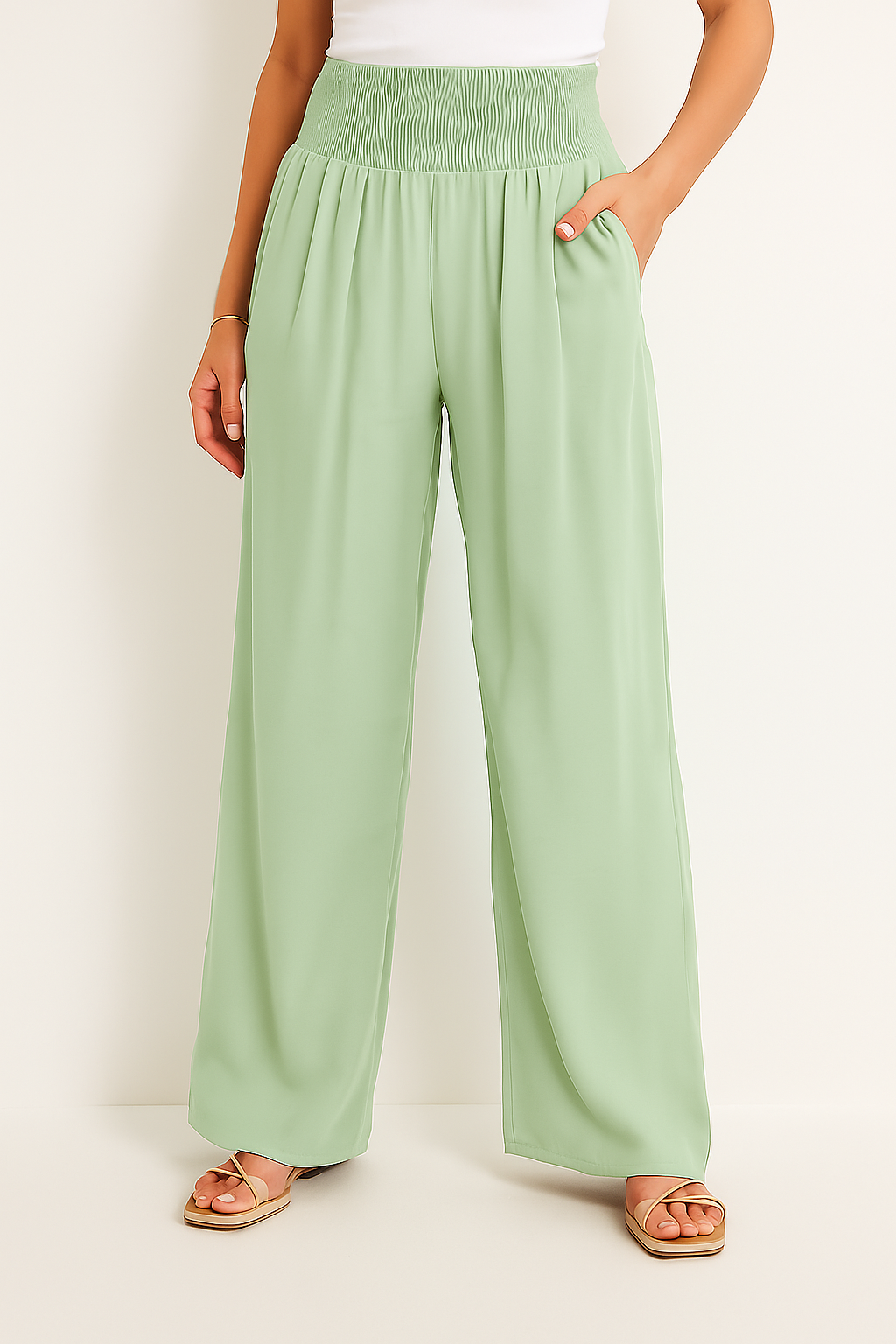 Weite Hose mit elastischem Bund