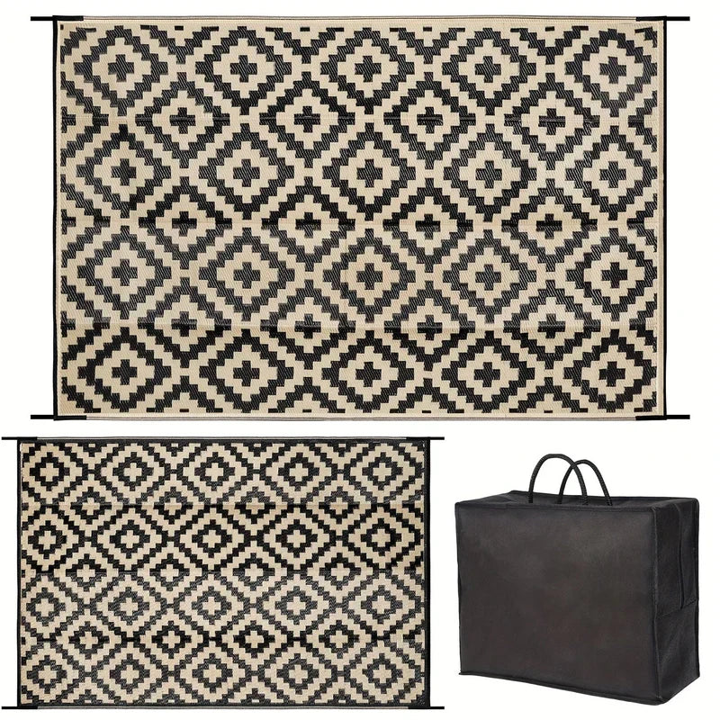 Stilvoller Boho-Outdoor-Teppich