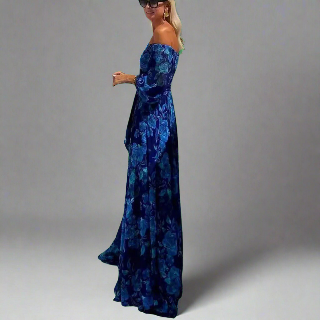 Tholinde | Elegantes Maxikleid mit Blütendetail