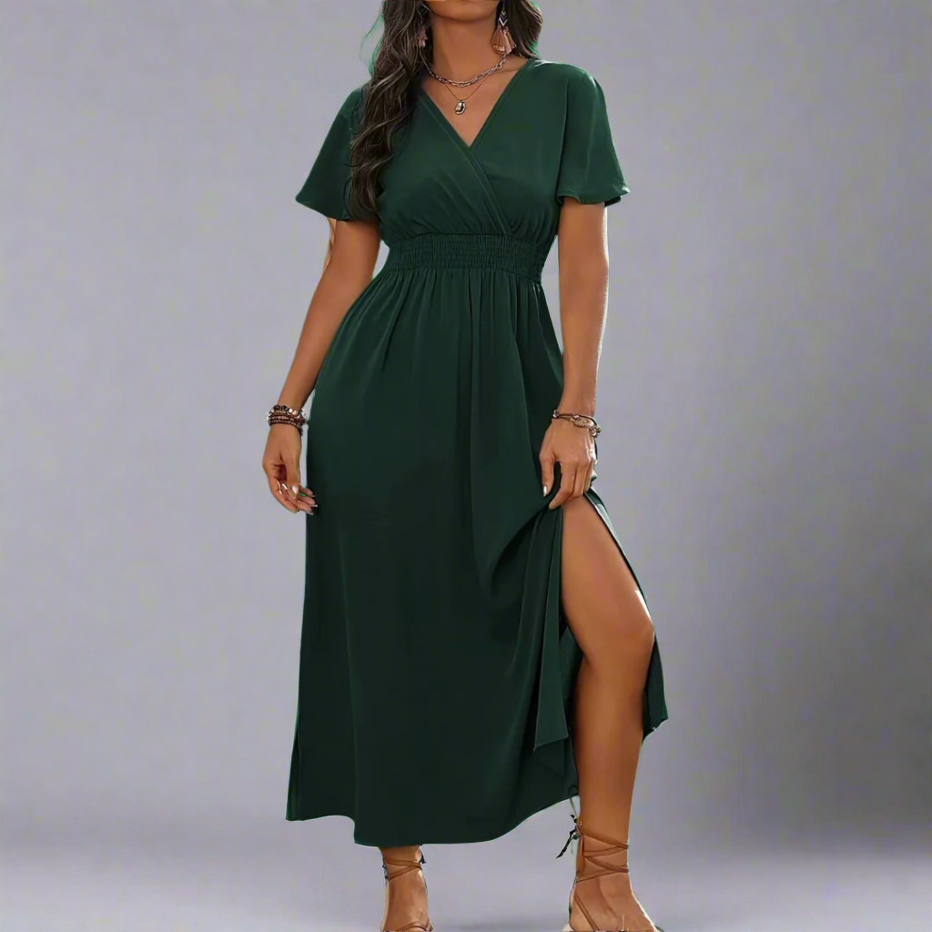 Yliane | Boho-Kleid aus Premium-Stoff mit elegantem V-Ausschnitt