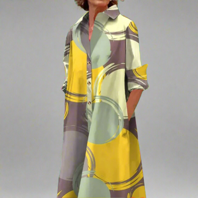 Ulricke | Handgefertigtes Premium-Kleid mit geometrischem Muster