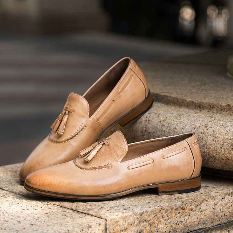 Bruno - Elegante Mokassins aus getoastetem Leder mit Quasten