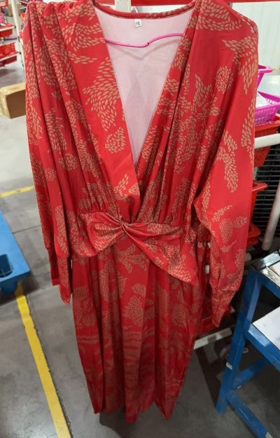 Phoebe – Gemaltes Damenkleid mit Dreiviertelärmeln