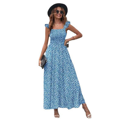 Sara – Swing-Kleid mit Blumenmuster und Rüschenärmeln