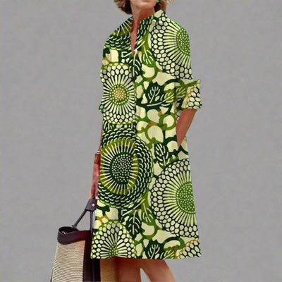 Ulricke | Handgefertigtes Premium-Kleid mit geometrischem Muster