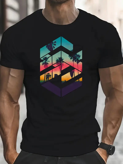 Richard - Bedrucktes kurzärmliges Sommer-T-Shirt für Herren