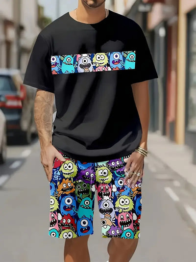 Asher - Pyjama-Set mit Grafikdruck für Herren