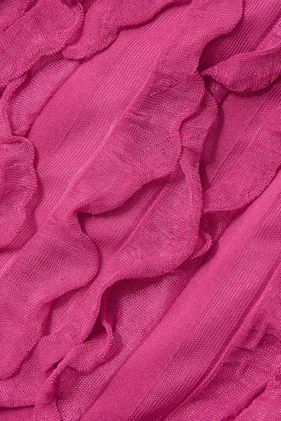 Liana | Sexy Transparentes Mini-Kleid mit Rüschen & Tiefem Ausschnitt