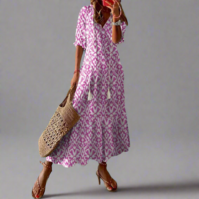 Almuth | Premium Sommerkleid mit Druckdesign