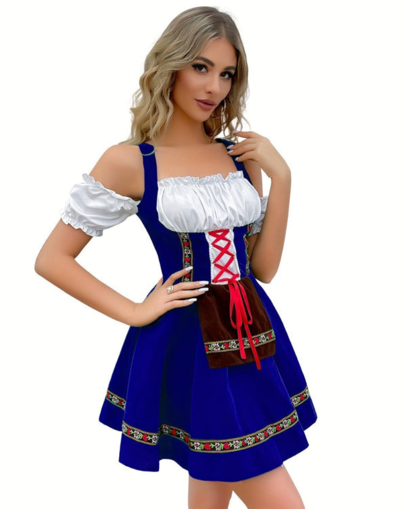 Damen Schulterfreies Traditionelles Dirndlkleid | Mini