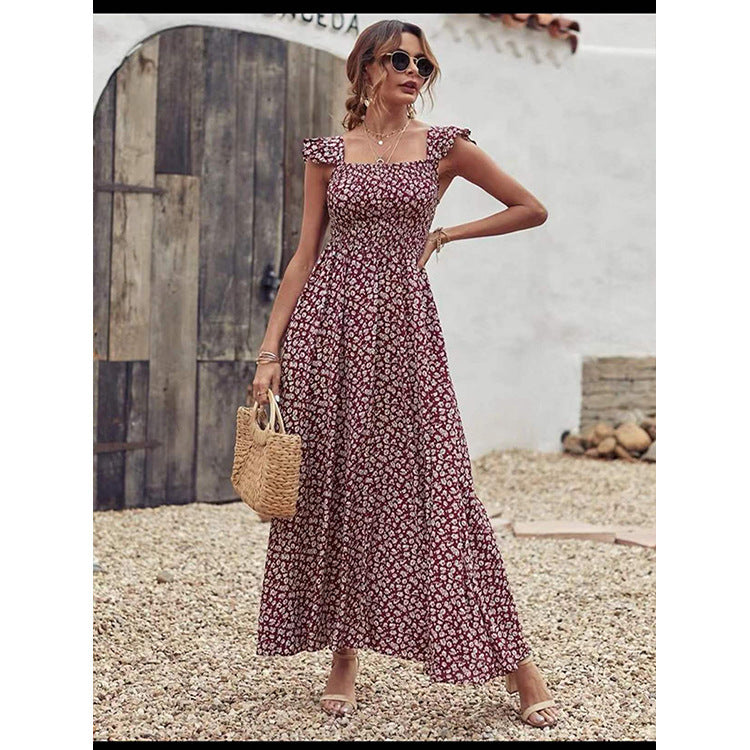 Sara – Swing-Kleid mit Blumenmuster und Rüschenärmeln