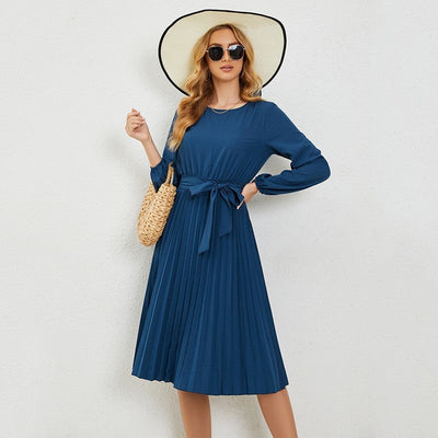 Stephanie – Sommerurlaub Damenkleid mit Schnürung und Falten