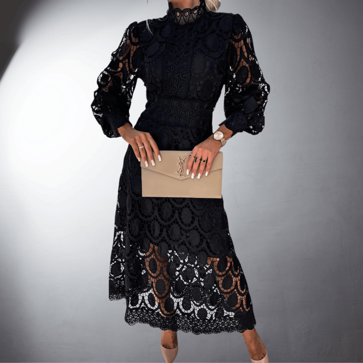 Alice | Maxikleid aus handgefertigter Spitze für besondere Anlässe