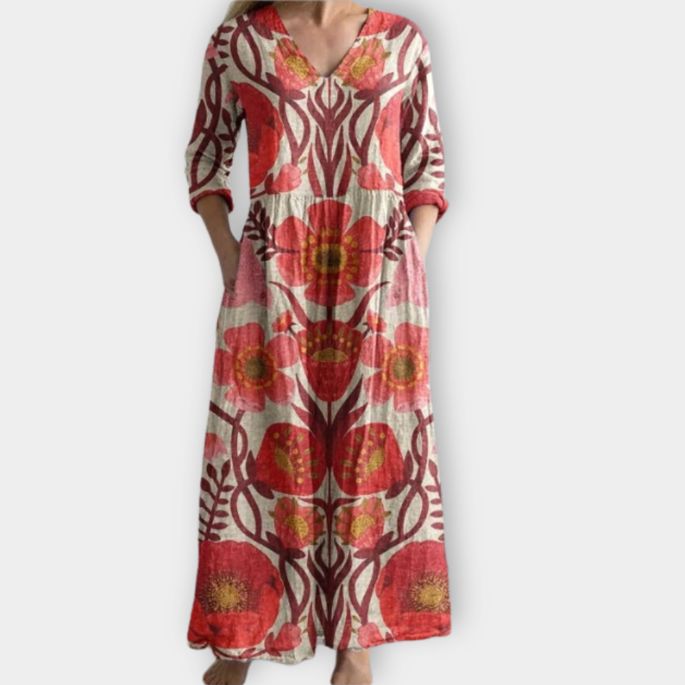 Adelgundis | Boho Maxikleid aus weichem Premiumstoff