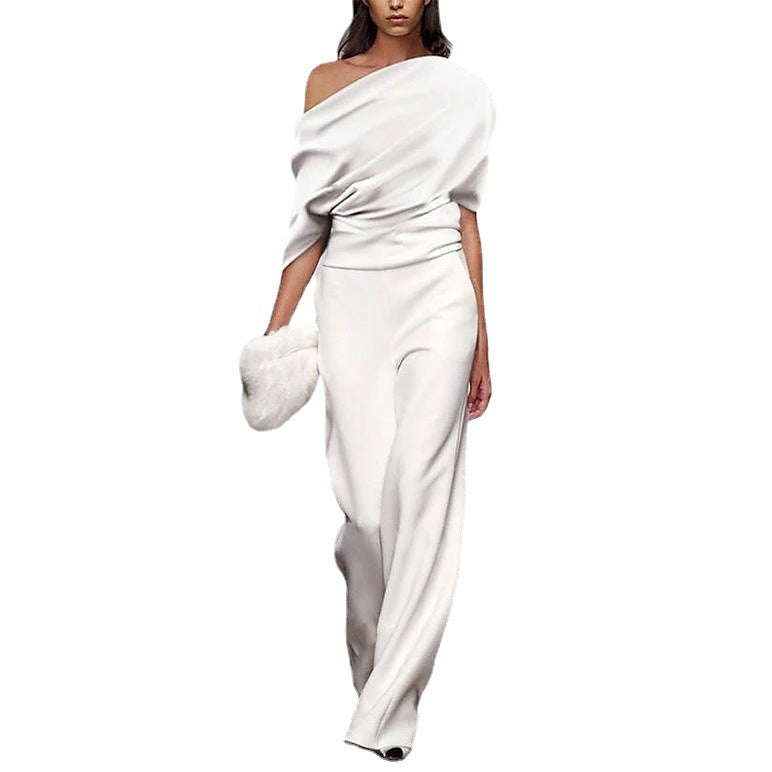Emily – Off-Shoulder Jumpsuit in Einfarbigem Design