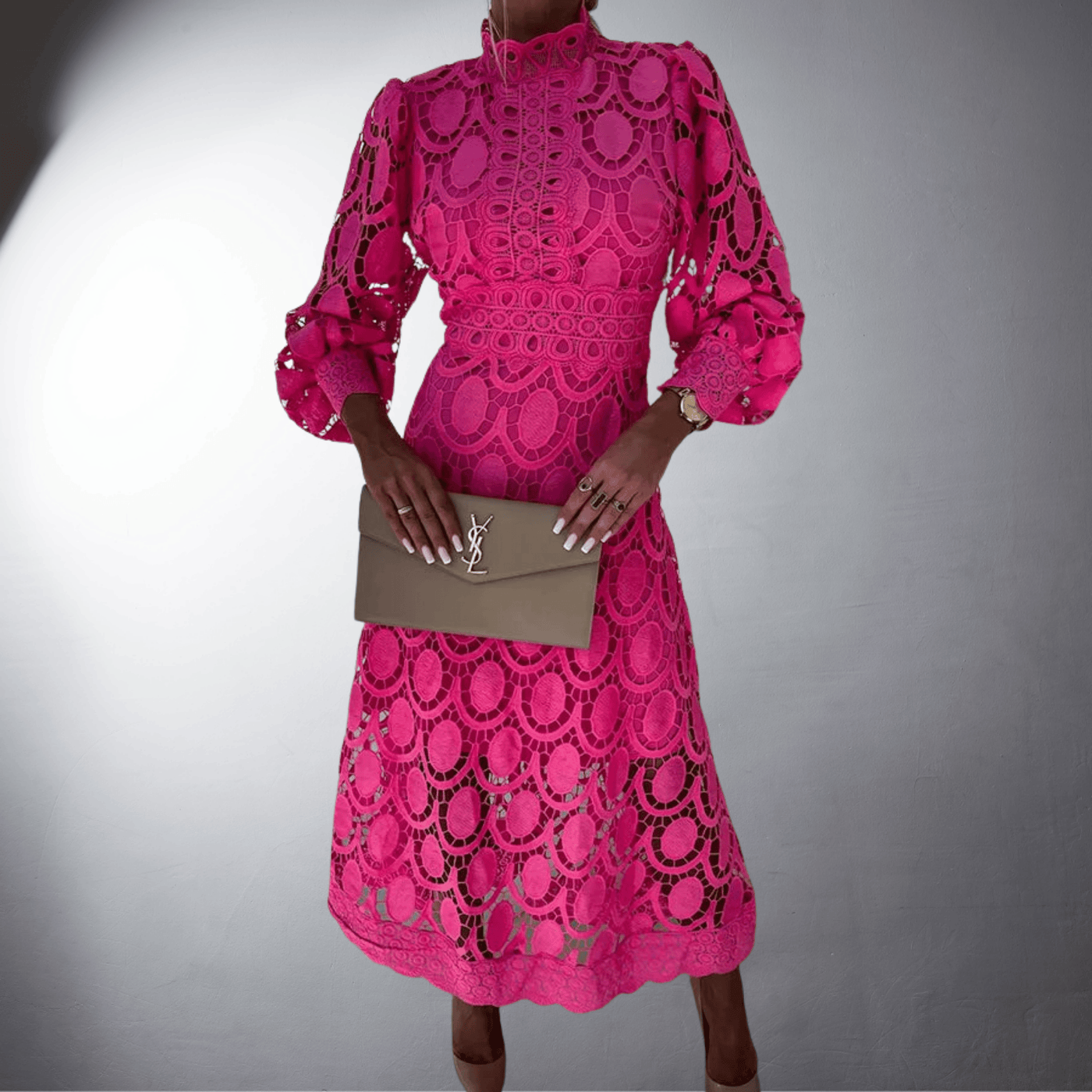 Alice | Maxikleid aus handgefertigter Spitze für besondere Anlässe