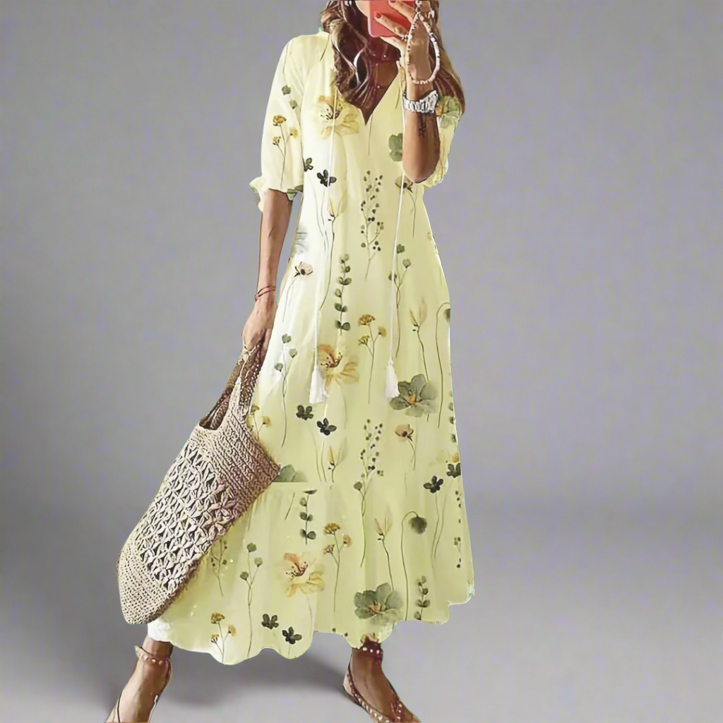 Almuth | Premium Sommerkleid mit Druckdesign