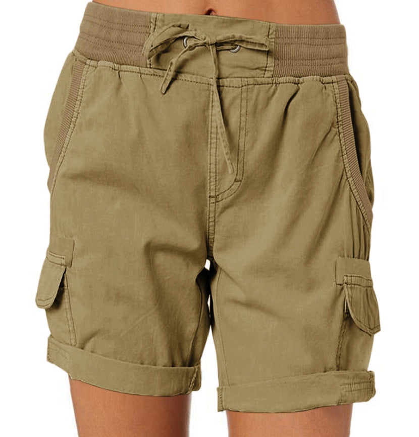 Damen Cargoshorts mit elastischem Bund – Bequeme Freizeithose, Casual Style, ideal für Sommer & Outdoor