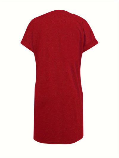 Luftiges Freizeitkleid mit Taschen – Kurzarm, Sommer & Frühling