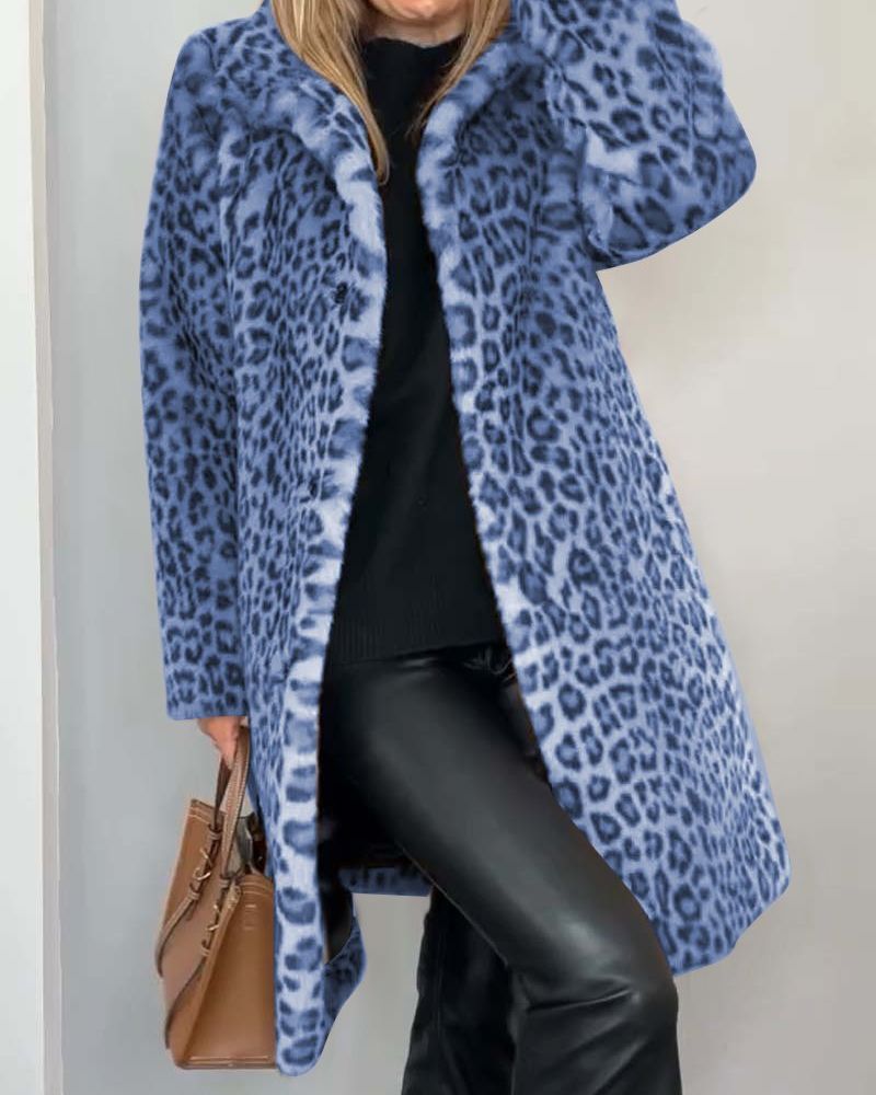 LEIA - Lange weiche Leopardenjacke