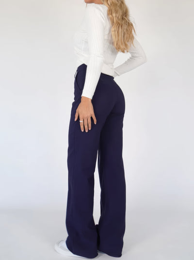 Damen High-Waist Hose mit geradem Bein – Eleganter Business Look