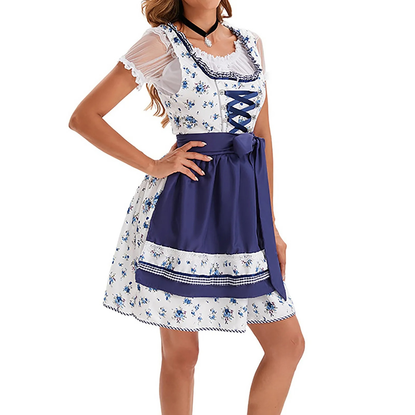 Blaues elegantes Oktoberfest Dirndl