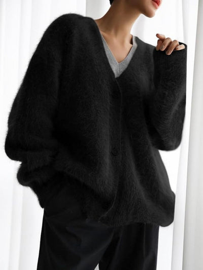 Vegan Strick-Cardigan mit langen Ärmeln