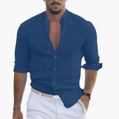 Sommerhemd für Herren - Leicht, Luftig & Stehkragen Casual