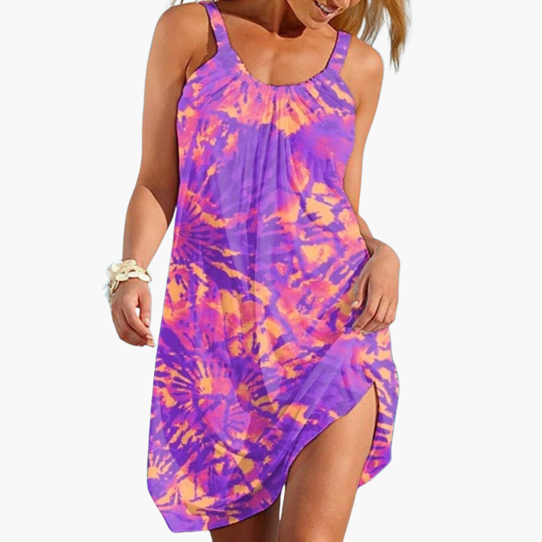 Ärmelloses Strandkleid Damen - Leichtes Sommer Tie-Dye