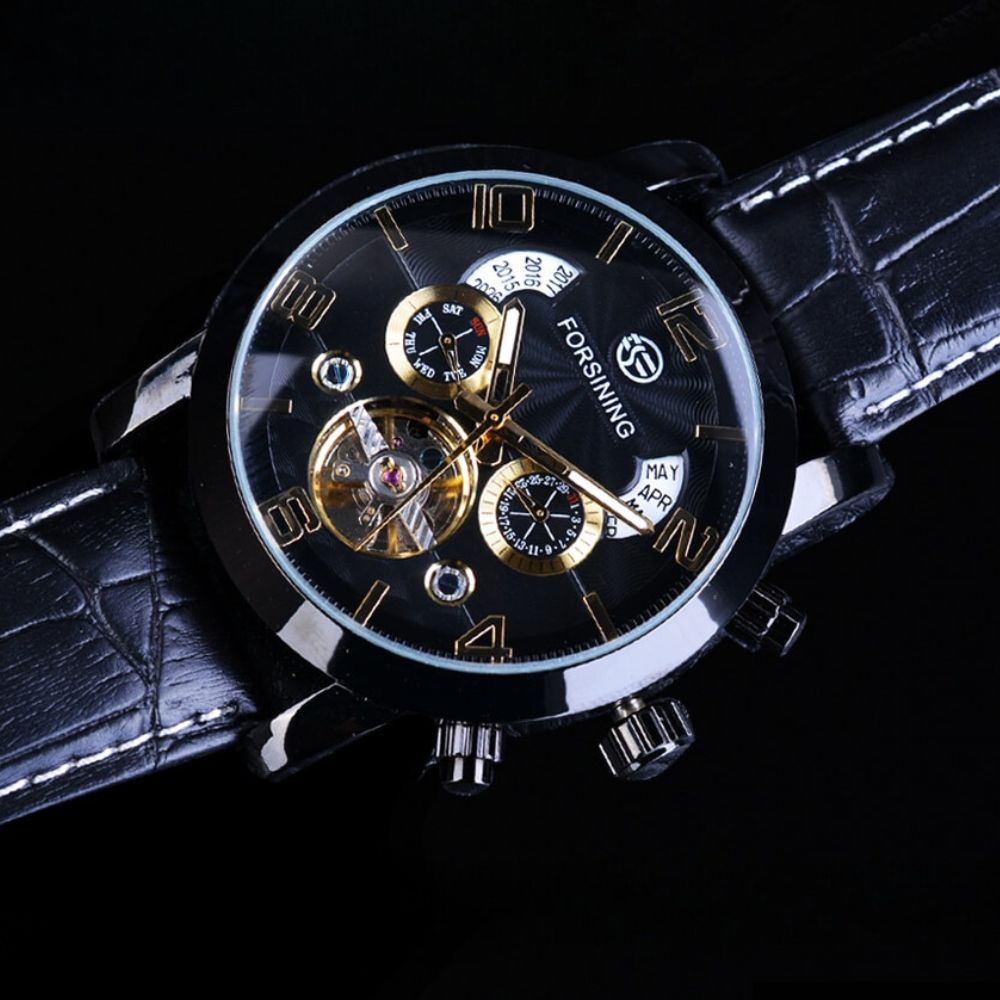 Luxurious, mechanical tourbillon automatic watch
