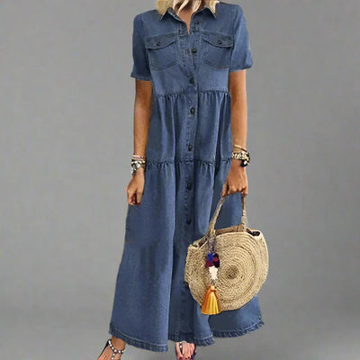 Veronike | Lässiges Kurzarmkleid mit Tasche