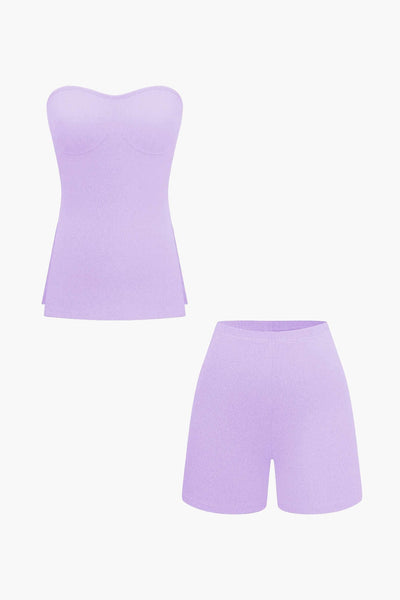 Athena | Elegantes Zweiteiler-Set mit Bustier-Top & Shorts